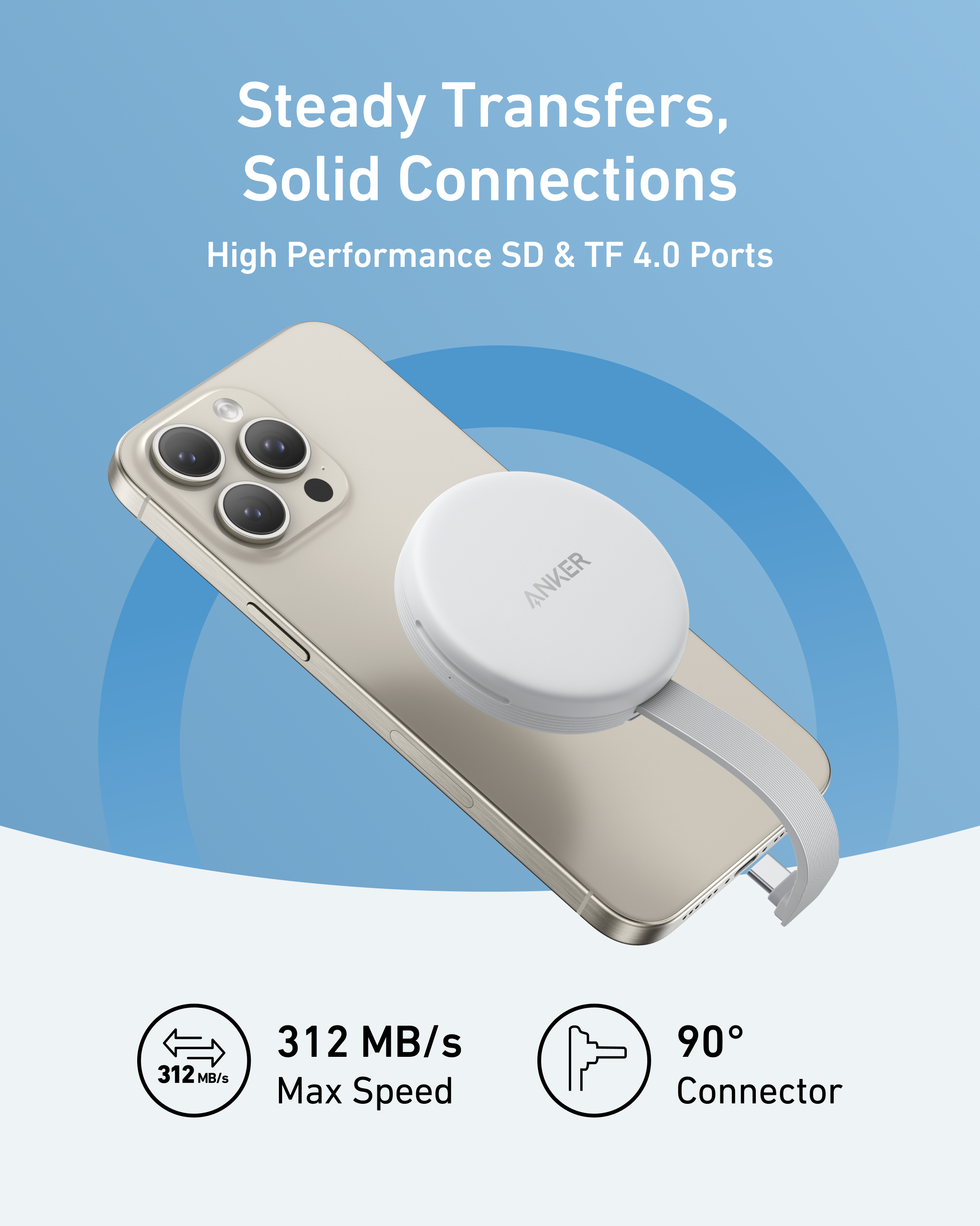 Anker MagGo USB-C Adapter (3-in-1, 10Gbps, For iPhone) image 3