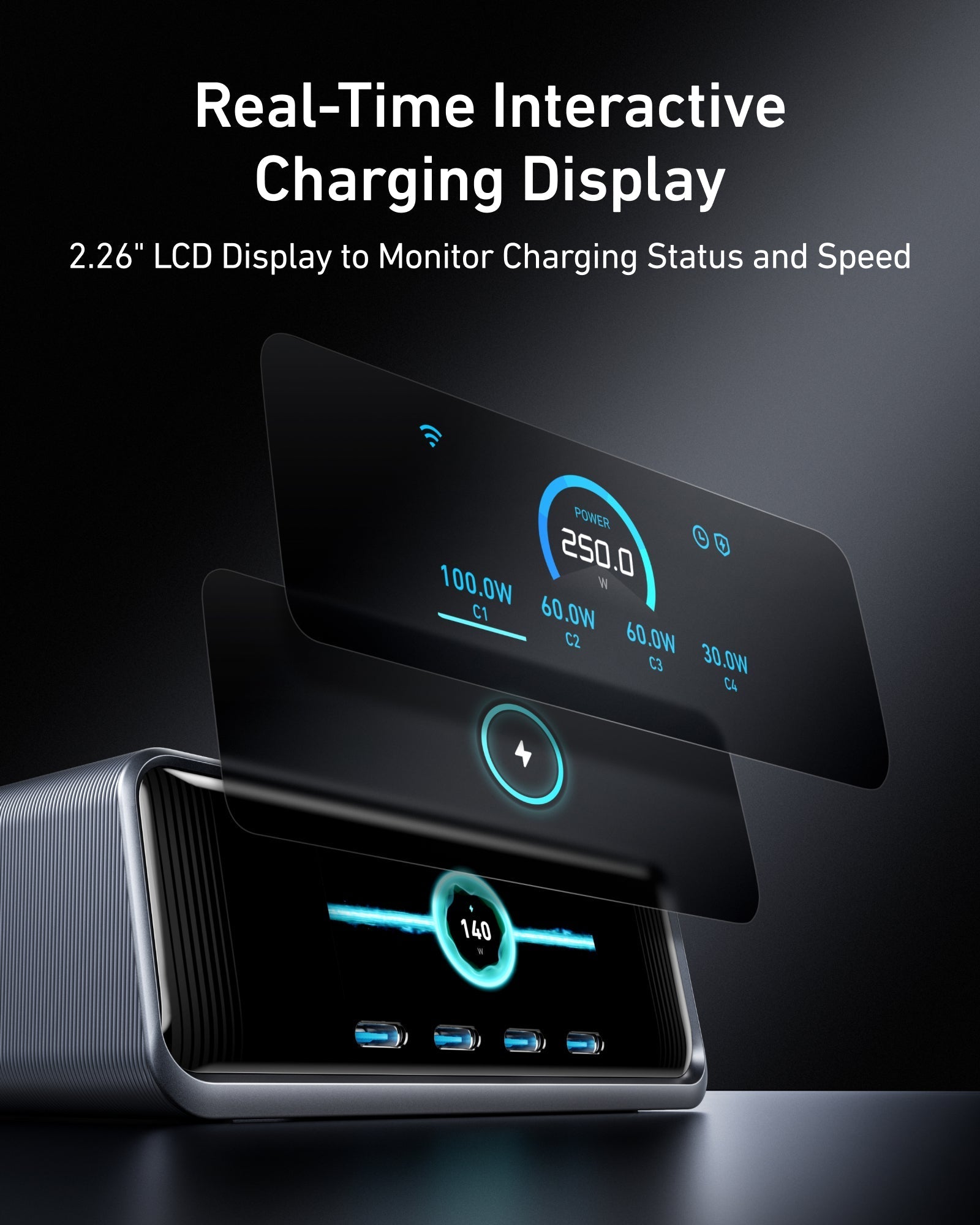 Anker Prime Charger (250W, 6 Ports, GaNPrime) image 3