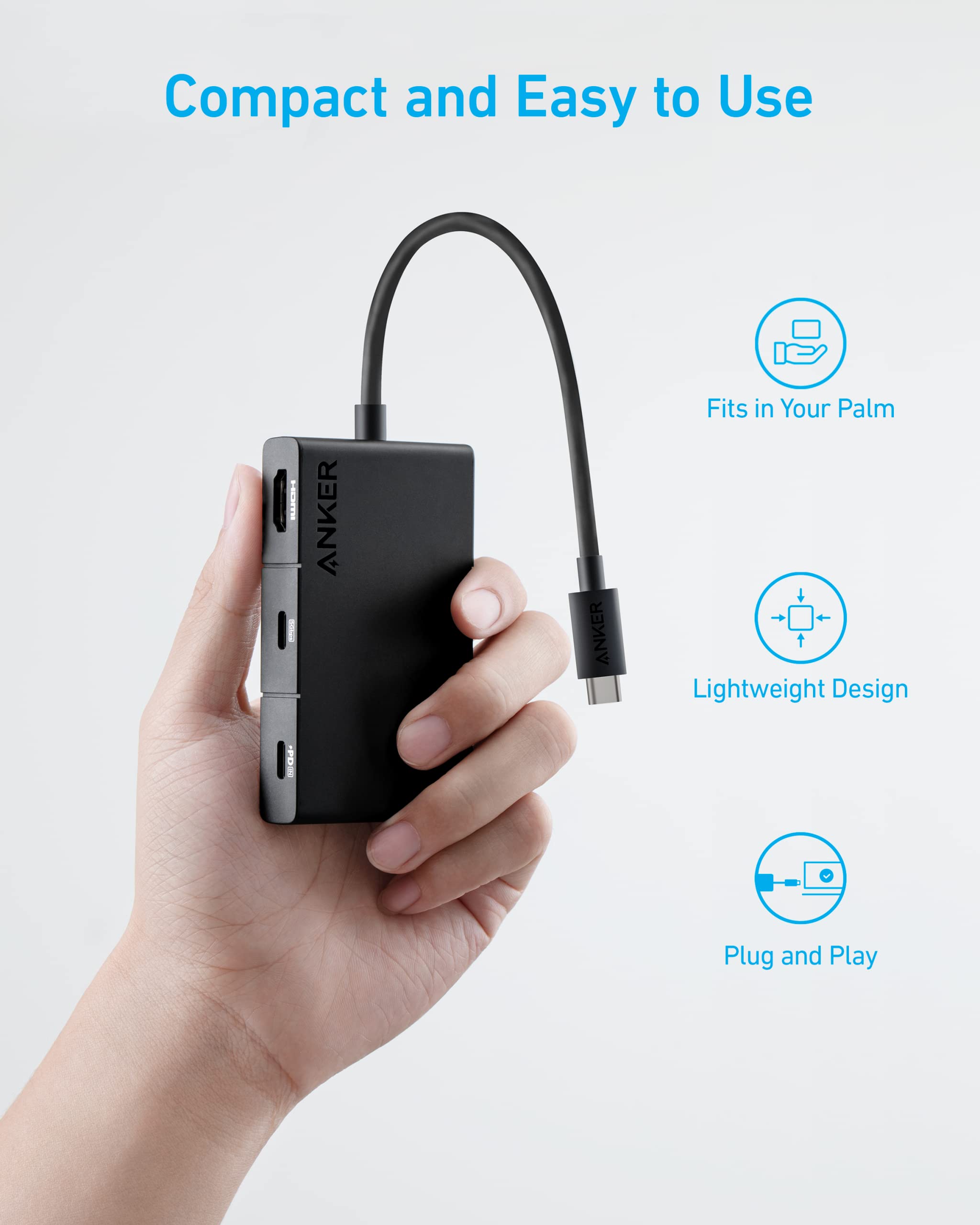 Anker 332 USB-C Hub (5-in-1, 4K HDMI) image 3