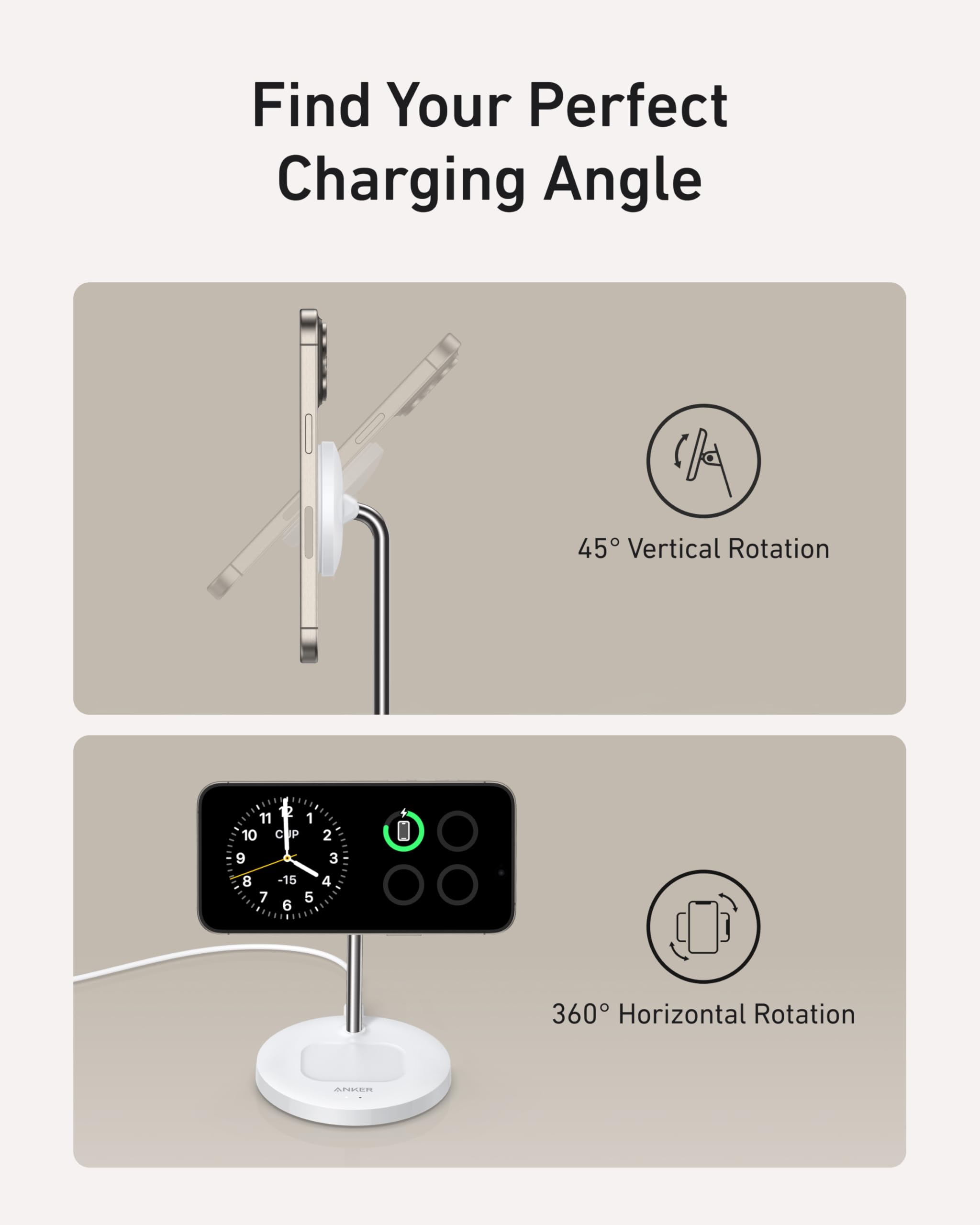 Anker MagGo Wireless Charger (2-in-1, Stand) image 3